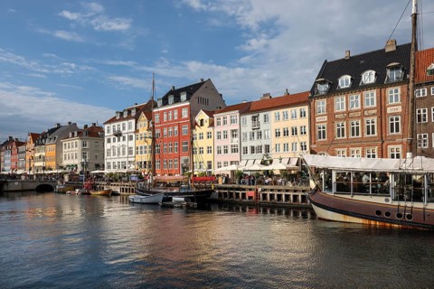 Nyhavn, in the Frederiksstaden district, harbour district with houses over 300 years old, moored
