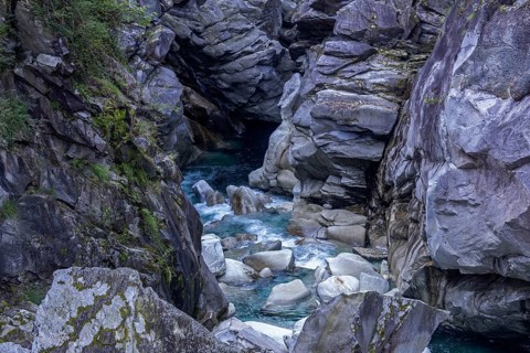 Rocks, rock formations, Verzasca River, near Lavertezzo, Verzasca Valley, Valle Verzasca, Canton