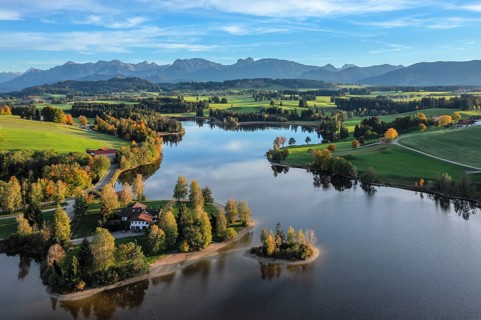 Schwaltenweiher, Tannheim Mountains, Allgäu Alps, East Allgäu, Bavaria, Germany, East Allgäu,