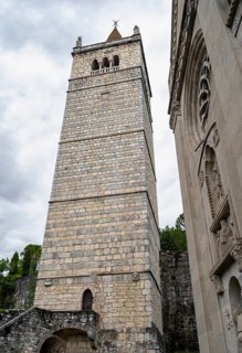 Church tower, Duomo di Santa Maria Assunta church, Gemona del Friuli, Friuli-Venezia Giulia, Italy