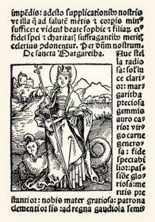 Saint Marina, Margaret of Antioch, Hans Baldung Grien, Book Hortulus Animae, 1511, digitally