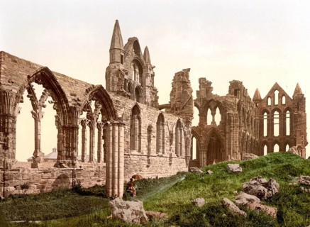 Whitby Abbey, Abtei Whitby, ein ehemaliger Kloster in Whitby, einer historischen Hafenstadt an der
