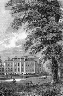 The original Kensington Palace from the early 17th century in the Royal Borough of Kensington and