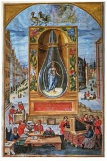 The king in a vial, phases of alchemical work, historical illustration, digitally edited, alchemy,