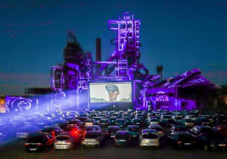 Dortmund, Ruhr area, North Rhine-Westphalia, Germany - Drive-in cinema Dortmund, newly opened