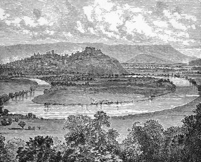 The River Forth and the town of Stirling, c. 1870, Stirling, Scotland, digital reproduction of a
