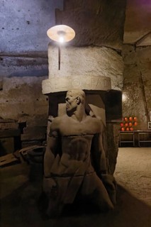 Remains of the monument to fascist leader Aurelio Padovani, Galleria Borbonica, Bourbon Tunnel,
