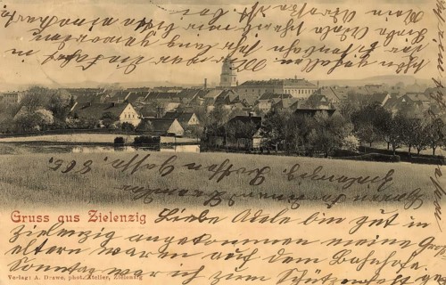 Historical postcard, picture postcard, Zielenzig, now Sulecin in Poland, digitally enhanced