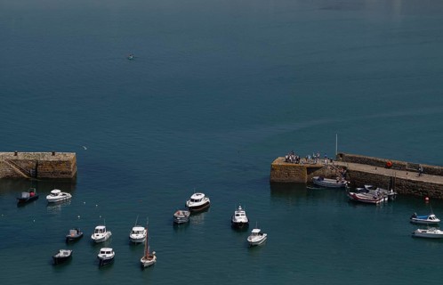 View of the harbour from St Michael's Mount, Cornwall, England, Great Britain, Great Britain