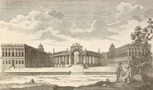 The round colonade in the main avenue between Sanssoucy, Sanssouci and the new royal palace, around