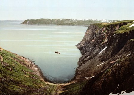 General northward view, North Cape, Norway, View from 1885, Historical, digitally restored