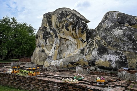 Reclining Buddha in Wat Lokayasutharam, Temple of the Resting Buddha, Ayutthaya, Ayutthaya