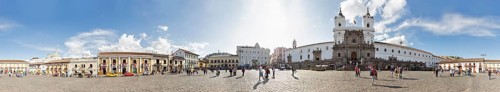 360 degree panorama, Plaza de San Francisco, Quito, Ecuador