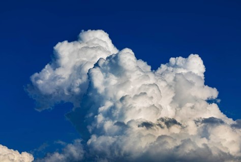 Cumulus clouds in the blue sky, cumulus clouds, cluster cloud, Mondseeland, Salzkammergut, Austria