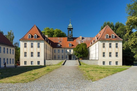Elsterschloss mit Ehrenhof, today high school, Elsterwerda, Brandenburg, Germany