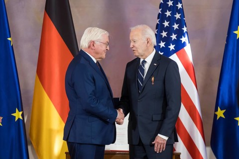 Joe Biden (46th President of the United States) receives the special grade of the Grand Cross from