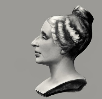 Bust of Marie-Sophie Germain, 1776 –1831, French mathematician, physicist and philosopher,
