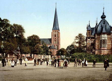 Velper Square in Arnhem, Arnhem, Holland, ca 1895, Historical, digitally restored reproduction from