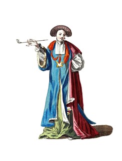 Historical clothing, fashion over time, robe of a lady in Chinese Tatarei, 1700, China, digitally