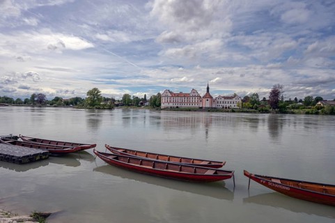 Neuhaus am Inn Castle, seen from Schärding, Lower Austria, Austria