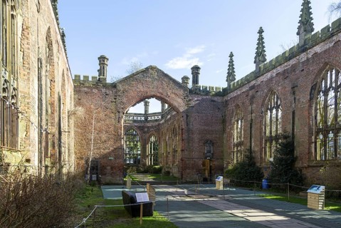 Church of Saint Luke, ruins of bombed out destroyed in World War Two 1941, Liverpool, England, UK