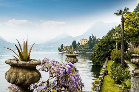 Park, spring, Villa Monastero, Varenna, Province of Lecco, Lombardy, Italy