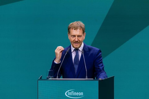 Infineon Smart Power FAB opened in Dresden. Michael Kretschmer Minister President of Saxony,