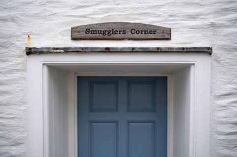 Smugglers Corner front door, Smugglers' Nest, St Mawes, Cornwall, England, Great Britain