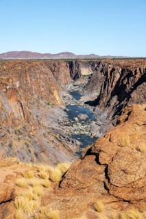 River bed and dump on the Orange River, Augrabies Falls National Park, Northern Cape, South Africa