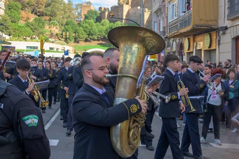 Good Friday procession, music group, Malaga, Spain