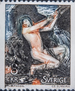 Näcken, the evil spirit of the water, is a supernatural water creature in Swedish folklore who