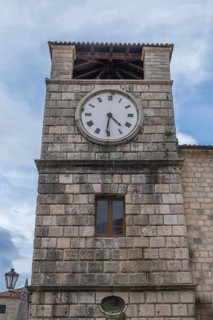 Clock tower in the old town centre of Kotor, Unesco World Heritage Site, Montenegro, Balkans