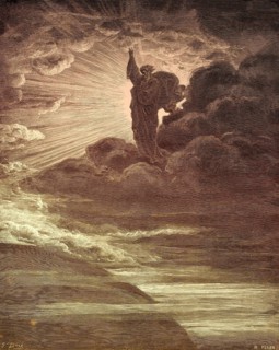 The Creation of Light, Old Testament, woodcut by Gustave Doré