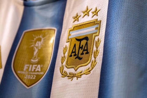Close-up of the shirt of the Argentina national team at the 2026 FIFA World Cup