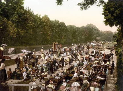 Windsor, Boulters Lock, Berkshire, England / Boulter's Lock, England, Historic, digitally restored