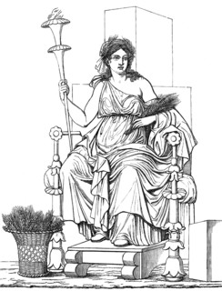 Demeter the goddess of the harvest and agriculture, Greek mythology