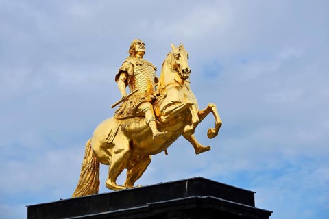 Golden Rider, equestrian statue of King August the Strong, Dresden, Saxony, Germany