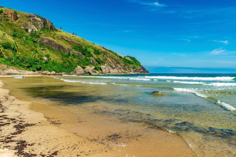 Paradisiacal Bonete beach on the island of Ilhabela on the north coast of Sao Paulo, Ilhabela, Sao