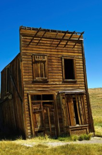 Bodie State Historical Park, wooden church in the former western town of Bodie, now ghost town,
