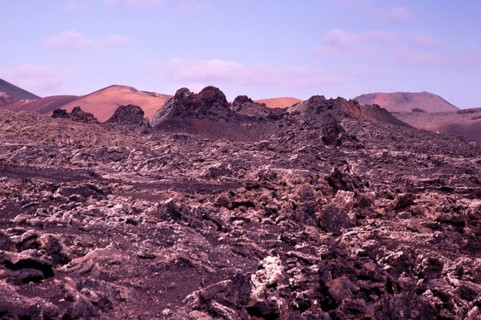 Malpais Badlands Vulkanlandschaft Parque Natural Los Volcanes, Yaiza, Lanzarote, Kanarische Inseln,