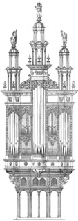 Historical architectural illustration from the 19th Century, 1881, German Renaissance style, 16th
