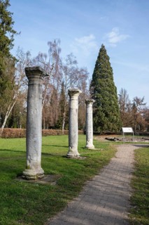Columns with capital as a partial reconstruction of the legion bath, Roman bath in Rottweil, which