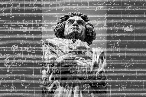 Hand-written musical notation by Ludwig van Beethoven, love song, Zärtliche Liebe, 1795, Beethoven