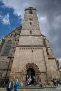 Late Gothic hall church of St George, Weinmarkt, Dinkelsbühl, Bavaria, Germany