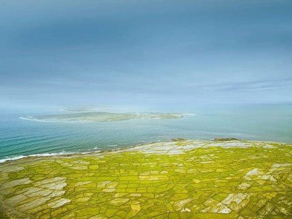 Beautiful aerial landscape of Inisheer Island, part of Aran Islands, Ireland. Inishmore, Inishmaan,
