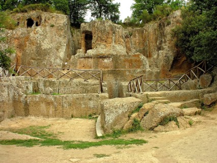 Tomba Ildebranda, ancient tomb of Hildebranda, rock-cut temple tomb of the Etruscans, Sovana,