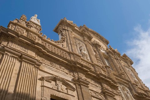 Facade of the Cathedral of Sant'Agata in Gallipoli, historic centre, Gallipoli, Salento, Apulia,