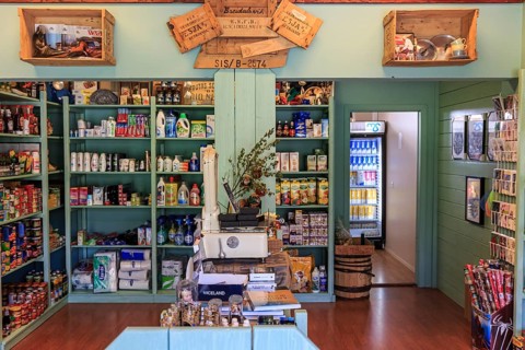 Small nostalgic grocery shop and souvenir shop, interior view, Djupivogur, East Fjords, Iceland