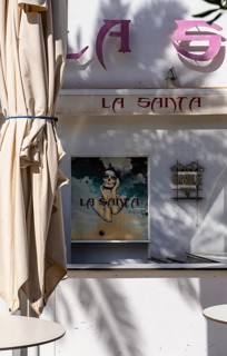 La Santa Bar, still closed, low season in Cala Rajada, Balearic Islands, Majorca, Spain