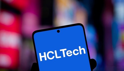 HCL Tech logo is displayed on smartphone. HCL Technologies Limited is an Indian multinational